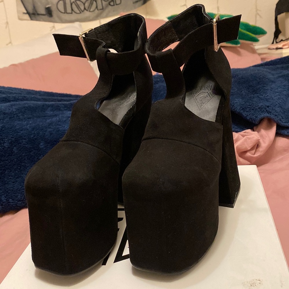 UNIF black suede platforms